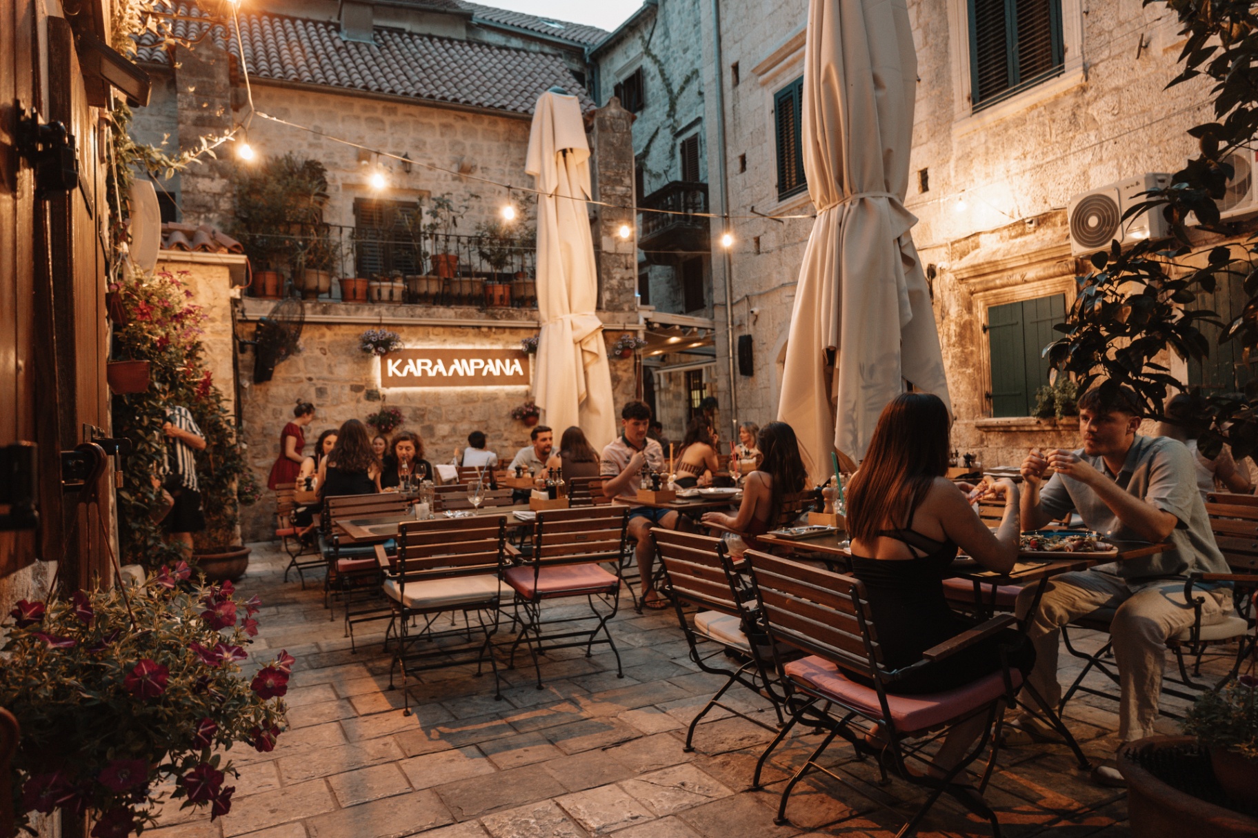 Evening on the stone square